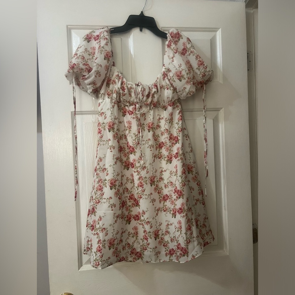 NWOT Feminine House of Cb Princess Rose Print Mini Dress - Picture 6 of 6